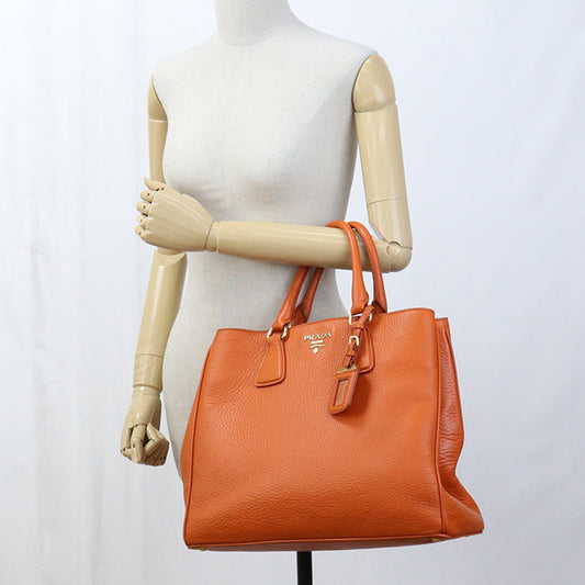PRADA 2WAYTote Bag Tote leather orange Women