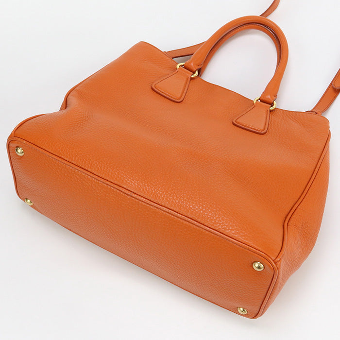 PRADA 2WAYTote Bag Tote leather orange Women