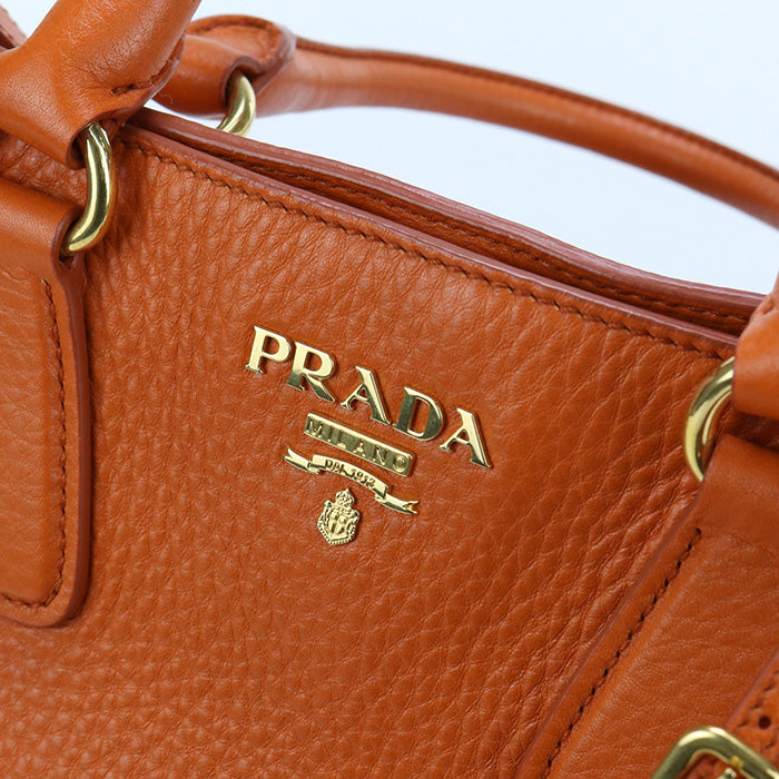 PRADA 2WAYTote Bag Tote leather orange Women