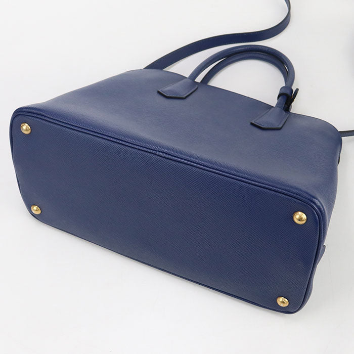 PRADA Handbag Safiano 2WAY handbag leather blue Women
