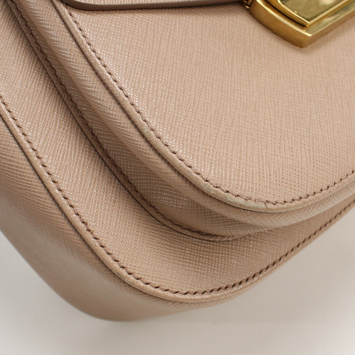PRADA 1BA254 Tote Bag Safiano 2WAY Tote Bag leather CIRRIA (Pink Beige) Women