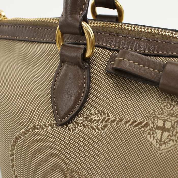 PRADA 2WAY handbag leather/Jacquard beige Women