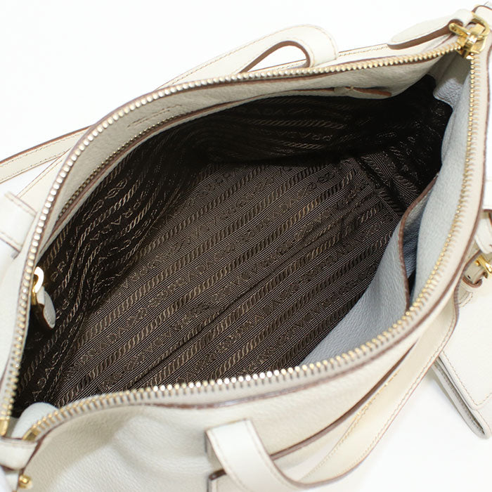 PRADA 1BA068 2WAY Handbag Calfskin white Women