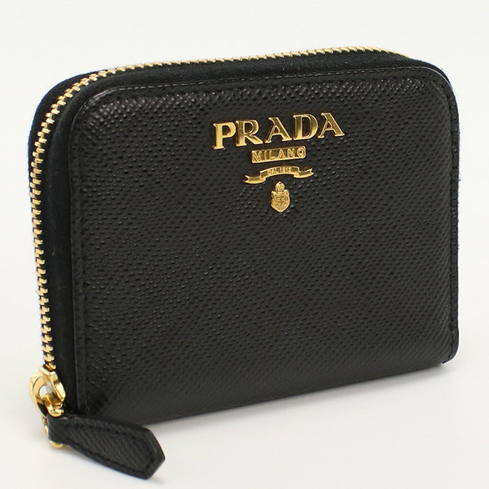 PRADA PR86488 Saffiano leather coin case Pocket Black Women