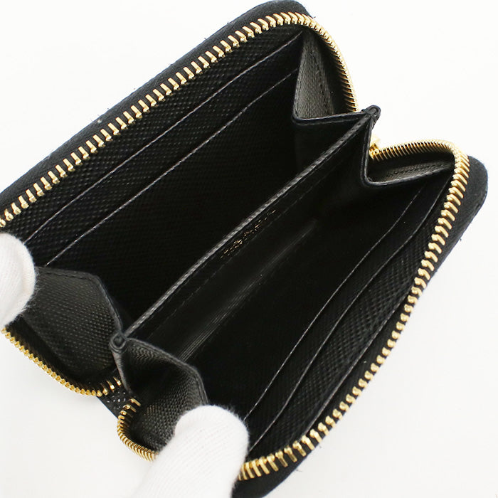 PRADA PR86488 Saffiano leather coin case Pocket Black Women