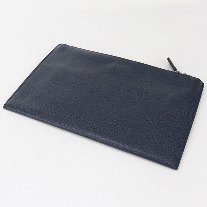 PRADA Saffiano leather Clutch bag navy mens