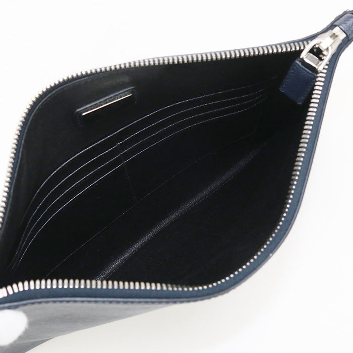PRADA Saffiano leather Clutch bag navy mens