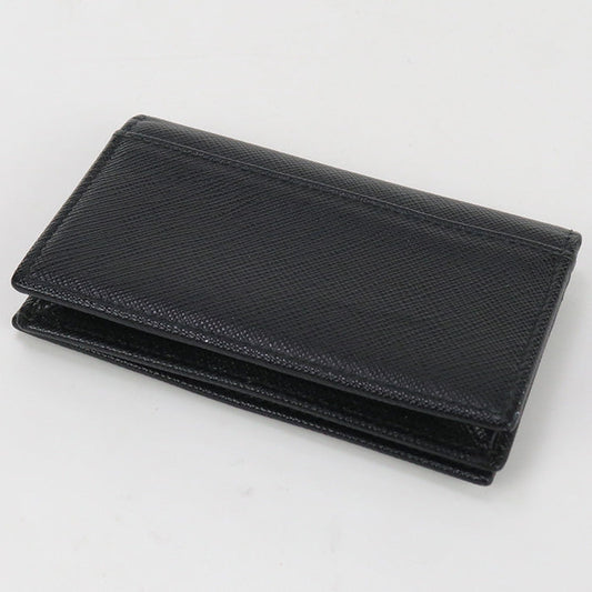 PRADA Saffiano leather card holder name card holder leather black Women