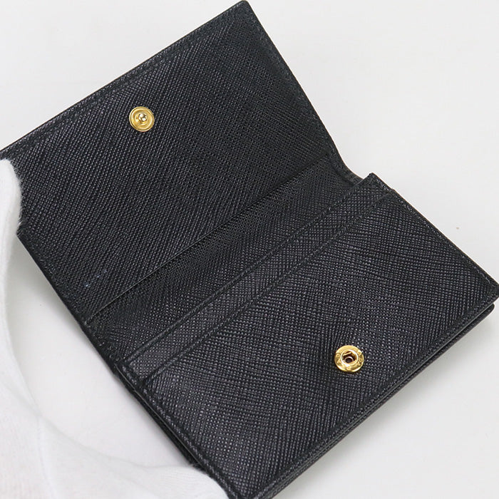PRADA Saffiano leather card holder name card holder leather black Women