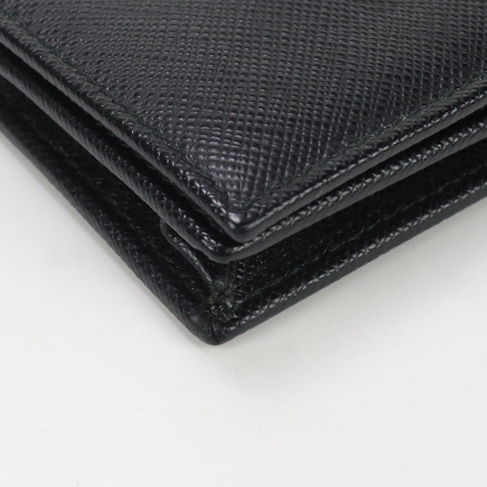 PRADA Saffiano leather card holder name card holder leather black Women