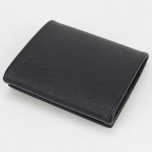 PRADA 2MM935 QHH F0002 Coin case saffiano triangle leather black mens
