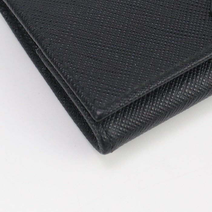 PRADA 2MM935 QHH F0002 Coin case saffiano triangle leather black mens