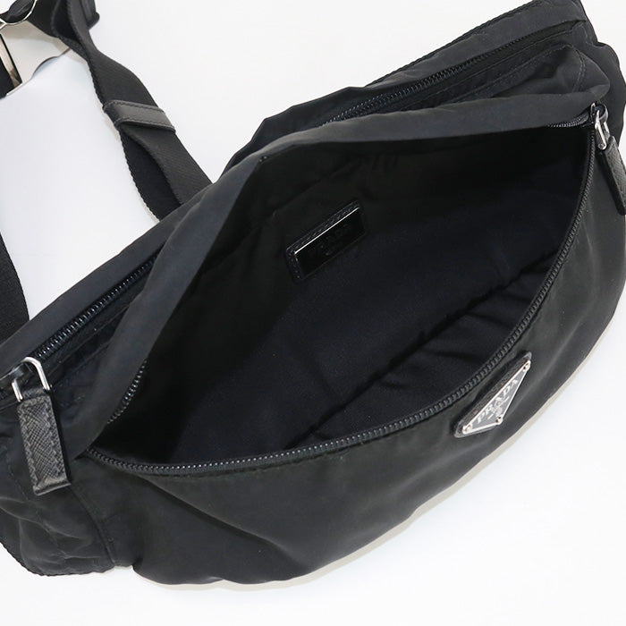 PRADA 2VL132 body bag Crossbody Bags Belt bag Nylon black mens(unisex)