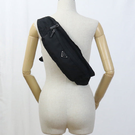 PRADA 2VL132 body bag Crossbody Bags Belt bag Nylon black mens(unisex)