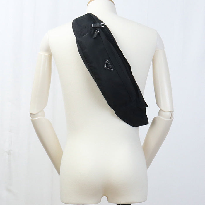 PRADA 2VL132 body bag Crossbody Bags Belt bag Nylon black mens(unisex)