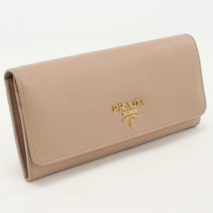 PRADA 1MH132 QWA F0236 Saffiano leather Long wallet Pink Women