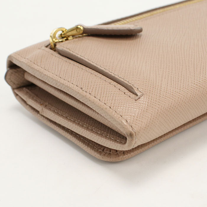 PRADA 1MH132 QWA F0236 Saffiano leather Long wallet Pink Women