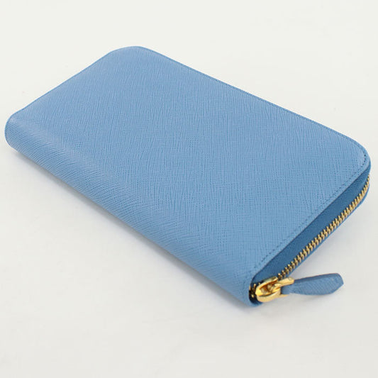 PRADA 1ML506 2AEE F0P9S zip around long wallet leather Blue Women