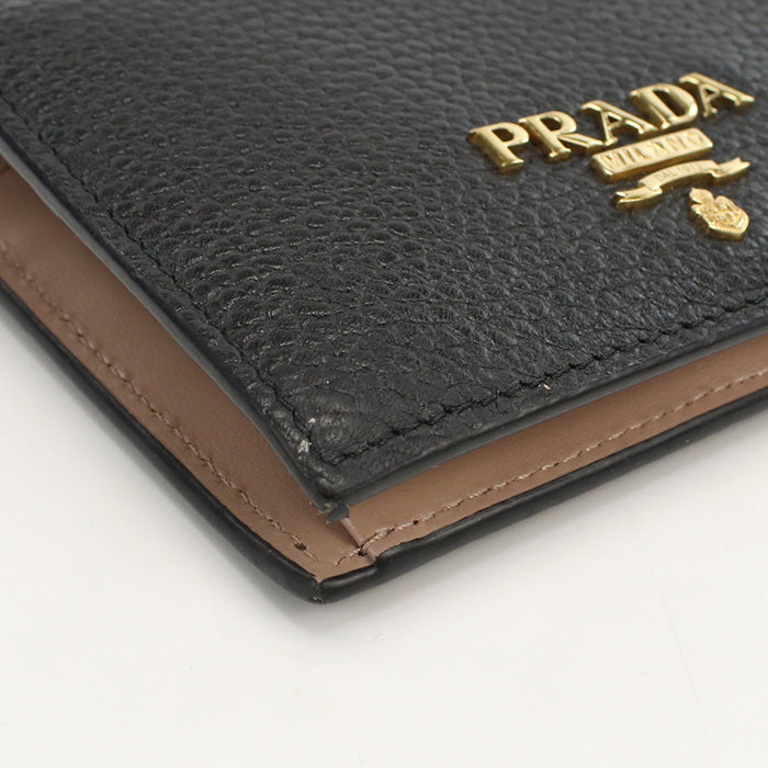 PRADA 1MV204 2BG5 F0WCL Leather wallet Folded wallet leather Black Women