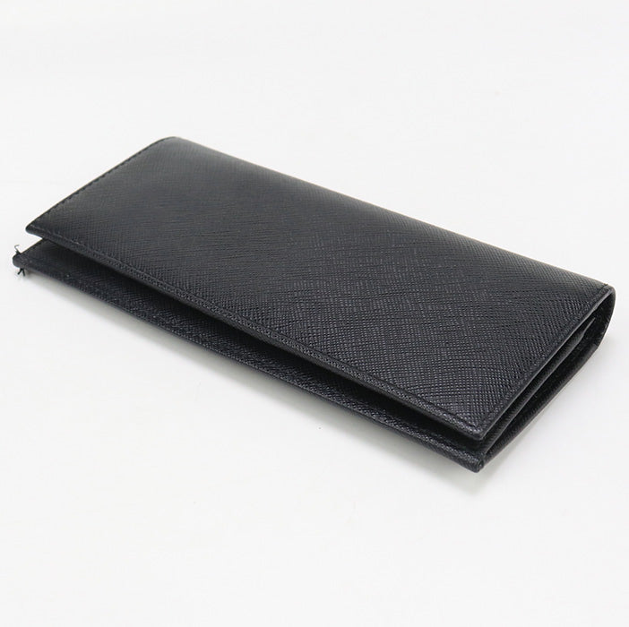PRADA 2MV836 QHH F0002 Long Wallet Safiano Folded wallet leather black mens