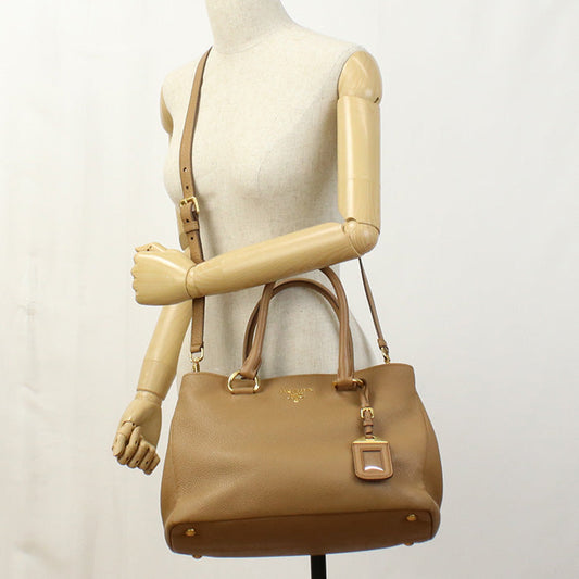 PRADA 1BA878 Tote Bag Vit Dino 2WAYTote Bag leather Camel Women