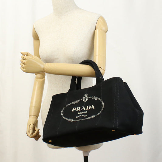PRADA PR89703 2WAYTote Bag Canapa Tote Bag canvas Black Women