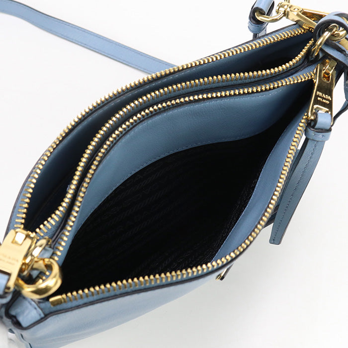 PRADA PR89870 Shoulder Bag leather/blue Women