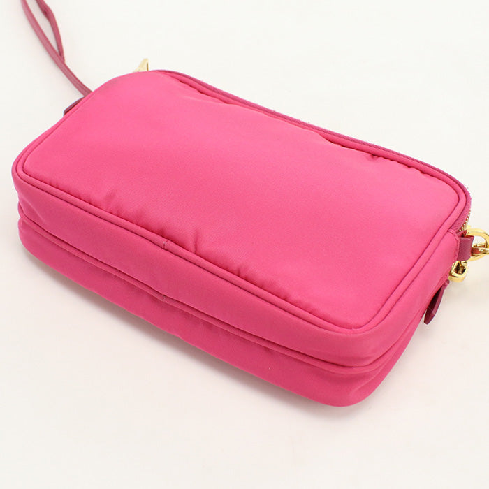 PRADA 1NF861 Shoulder Bag Mini Shoulder Bag Pochette Nylon,leather pink Women