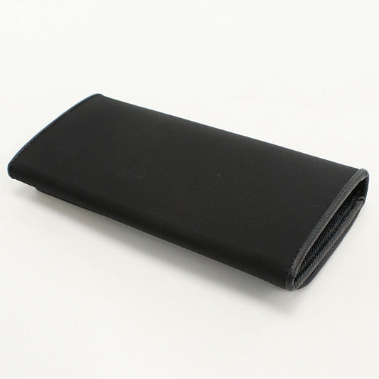 PRADA PR90529 Tessuto Triangle  Long wallet with  coin purse Nylon black  Women