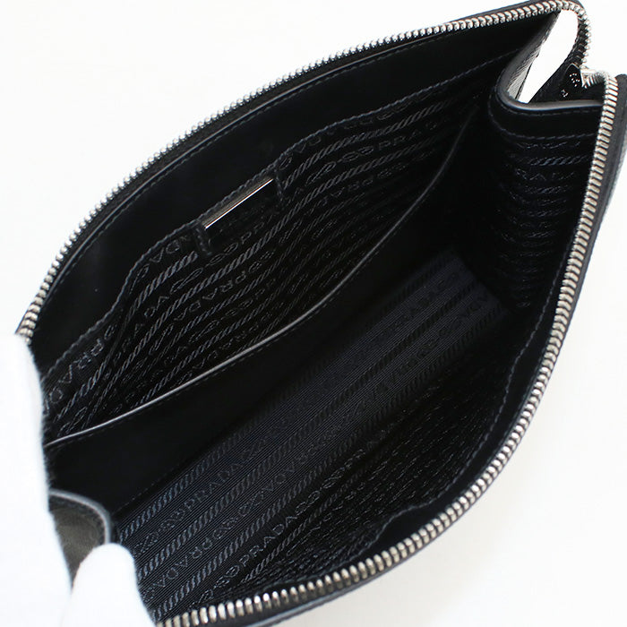 PRADA 2VF039 Clutch bag Safiano Pouch Business Bags leather black mens