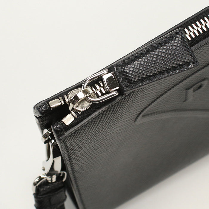 PRADA 2VF039 Clutch bag Safiano Pouch Business Bags leather black mens