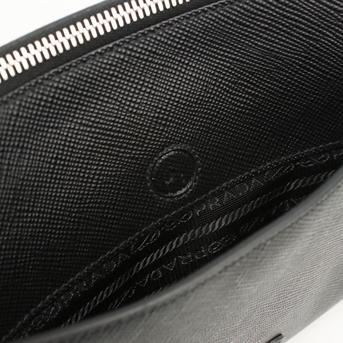 PRADA 2VF039 Clutch bag Safiano Pouch Business Bags leather black mens