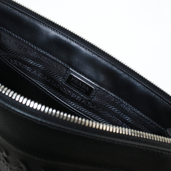 PRADA 2VF039 Clutch bag Safiano Pouch Business Bags leather black mens