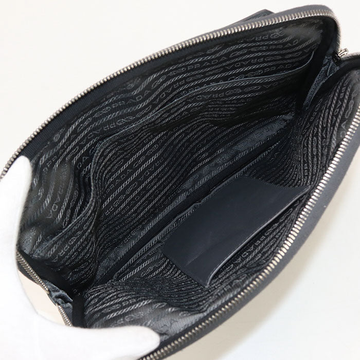 PRADA 2VH116 Shoulder Bag Triangular logo 2way clutch bag Nylon gray mens