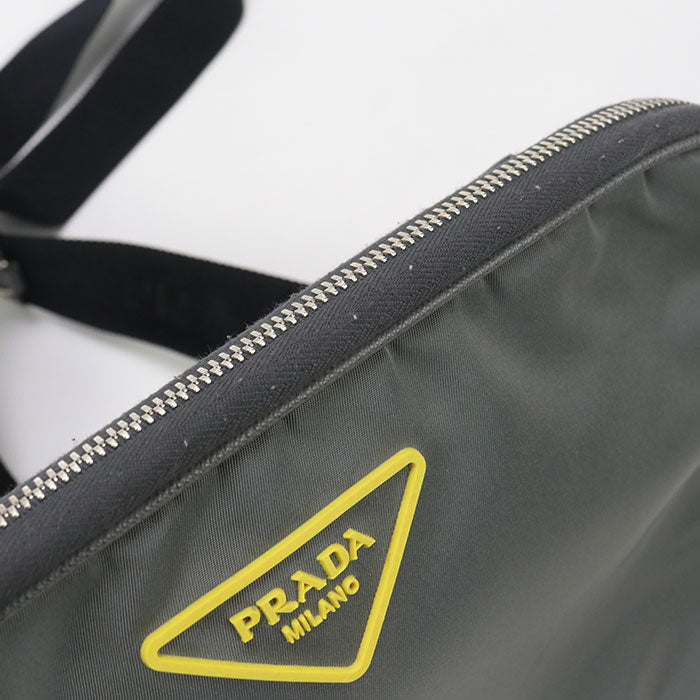 PRADA 2VH116 Shoulder Bag Triangular logo 2way clutch bag Nylon gray mens