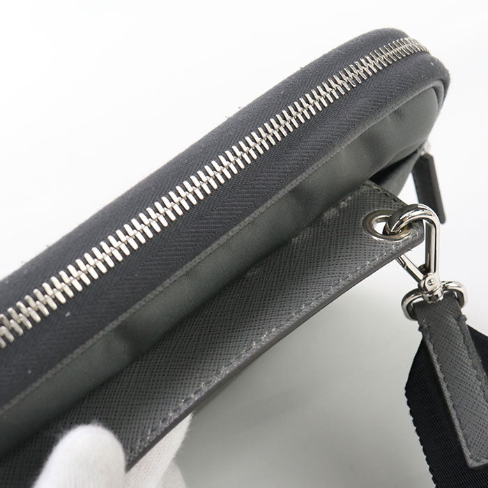 PRADA 2VH116 Shoulder Bag Triangular logo 2way clutch bag Nylon gray mens