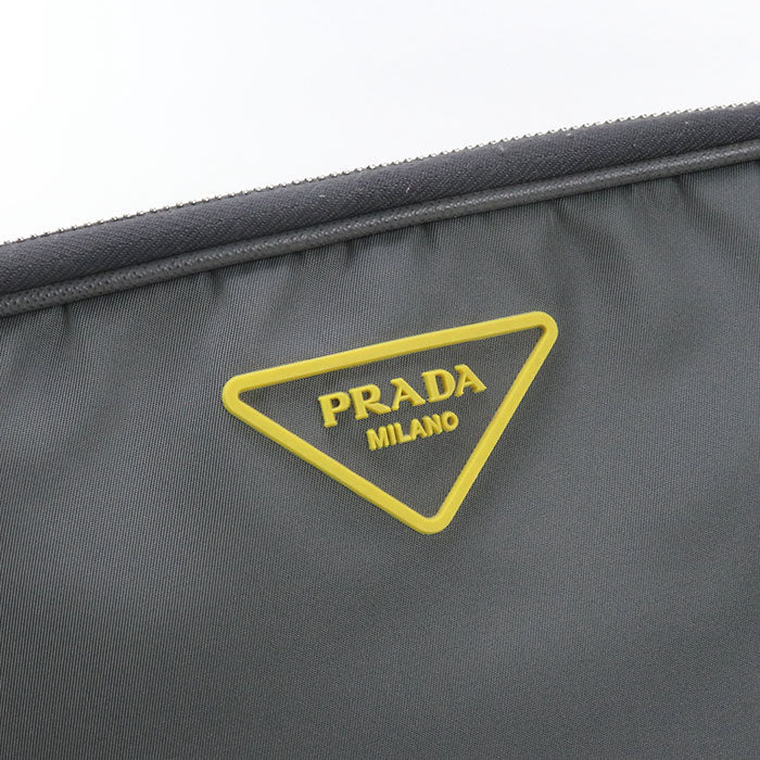 PRADA 2VH116 Shoulder Bag Triangular logo 2way clutch bag Nylon gray mens