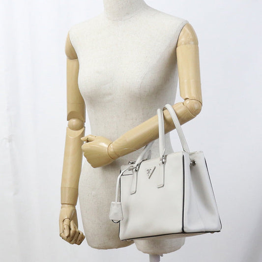 PRADA B2863Y NZV F0N13 2WAY Tote Bag/Safiano leather white Women