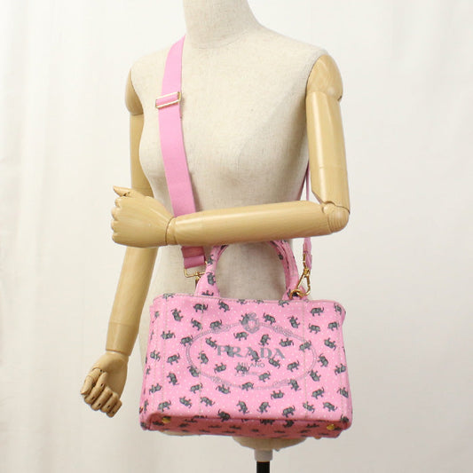 PRADA 1BG439 Tote Bag Canapa 2WAY Tote Bag canvas pink Women