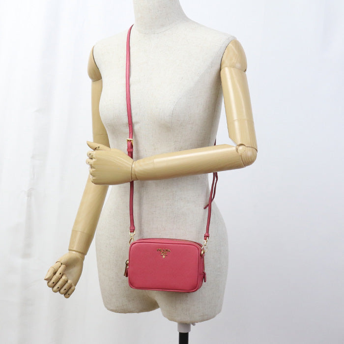 PRADA 1BH079 Shoulder Bag Safiano Mini Shoulder Bag leather pink Women