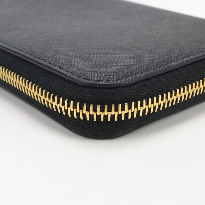 PRADA 1ML506 Long wallet Saffiano Embossing Zipper Wallet leather black mens(unisex)