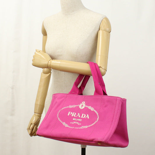 PRADA BN1877 Canapa Tote Bag canvas/Tote Bag pink Women