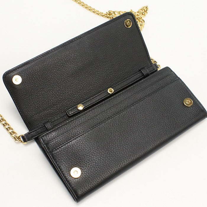 PRADA 1BP290 2E3A F0002 Chain wallet leather black Women