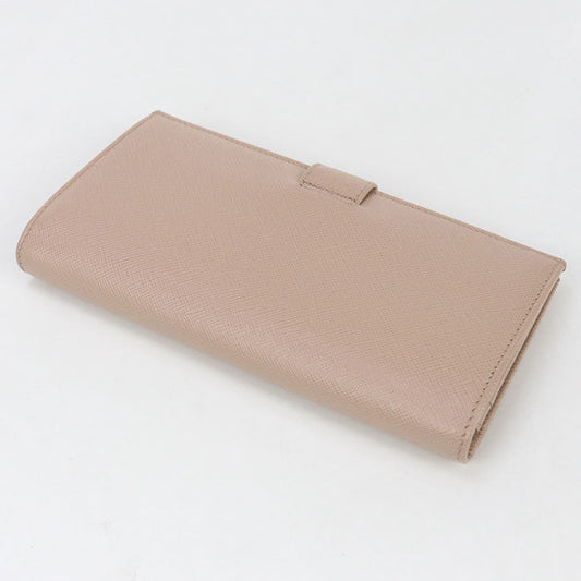 PRADA 1MV025 Long wallet Safiano Folding long wallet leather beige Women