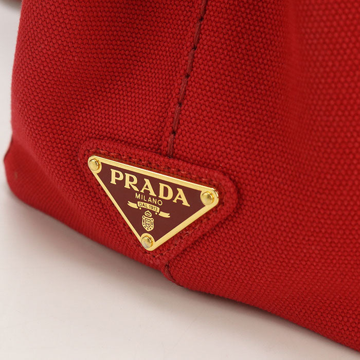 PRADA 1BG439 2WAY Canapa Tote Bag Cotton red Women