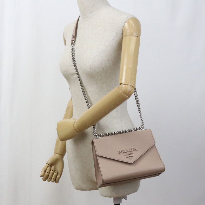PRADA 1BD127 2ERX F0ORK Chain Safiano leather Shoulder Bag leather pink Women