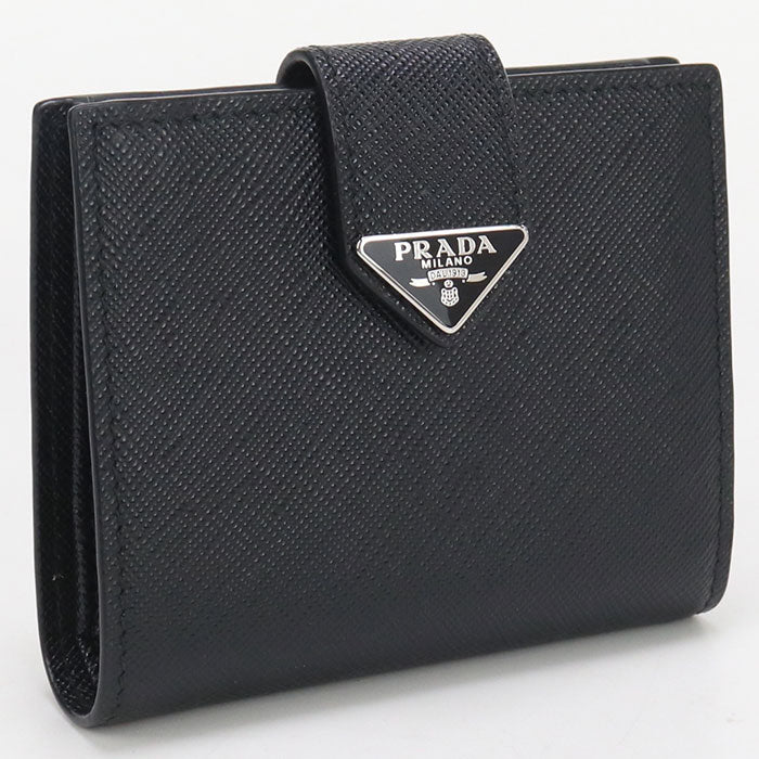 PRADA 2MO008 2DYG F0002 Saffiano Tab Folded wallet leather black mens