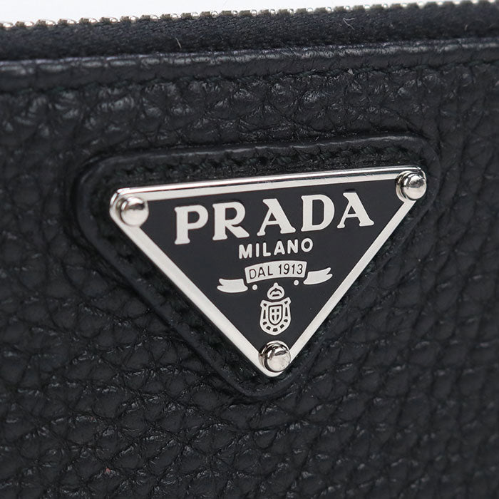 PRADA Fragment case Coin Pocket leather black mens