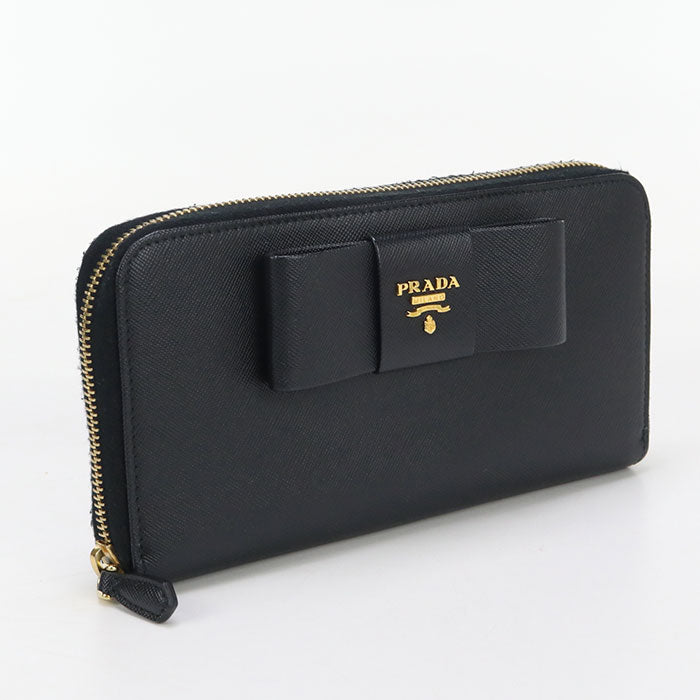 PRADA 1M0506 Zip around PurseZip Around/Safiano leather black Women