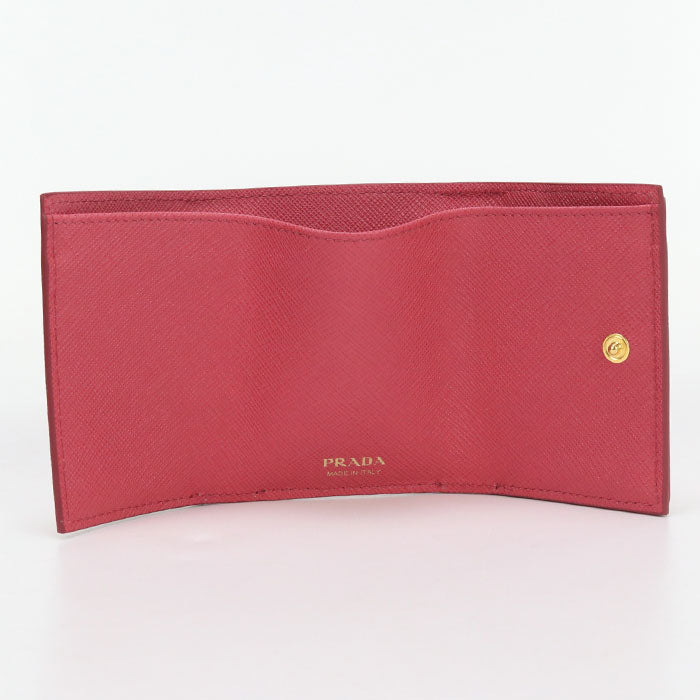 PRADA 1MH021 Tri-fold wallet Safiano Compact Wallet leather pink Women